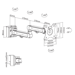 OFFICE Skrmbeslag Monitorarm til rillepanel 