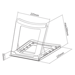 OFFICE Sammenfoldelig stativ til brbar tablet op 10-15"
