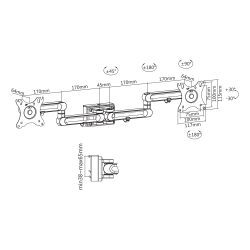 OFFICE Skrmbeslag Monitorarm til rillepanel 