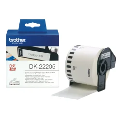 Brother DK-rulle papirtape etikette endels bane m/u lim fra 12mm -103mm hvid gul til QL printere