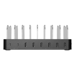 Ladestation USB Stand USB-A og USB-C vlg til 6 eller 8 enheder plads til iPad tablet smartphone 