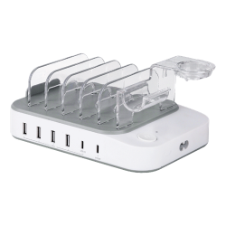Ladestation USB 4 x USB-A 2 x USB-C hvid til virksomheden eller hjemmet