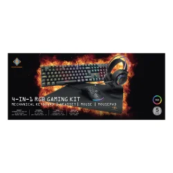 Gaming kit 4-i-1 headset mekanisk tastatur mus og musemtte RGB lys 