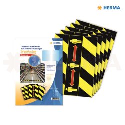 Informationsetiket til gulvmarkeringer Herma etiket " m/pictogram" sort/gul (5)