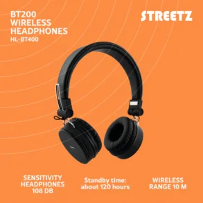 Hovedtelefon STREETZ headset tr�dl�s og kabel med mikrofon, h�reb�ffer i flere farver