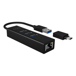 USB HUB & LAN Adapter 4-in-1 adapter USB 3.0 > Gigabit LAN + 3x USB 3.0