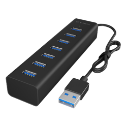 USB Hub Opladerkit Sort vlg 4 x USB-A eller 7 x USB-A