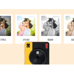 Kodak Mini Shot 3 Retro Instant Kamera sort/gul - klik og print billeder med det samme 