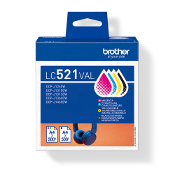 Brother original bl�kpatron LC-521 alle farver passer til DCP-J1260W DCP-J1310DW DCP-J1313DW DCP-J1460DW