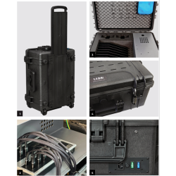 LEBA NoteCase Falcon robust kuffert med USB-C til opbevaring opladning og transport af 10tablets