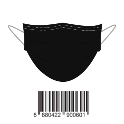 Mundbind 3-lags Type IIR Bl eller sort (10 stk i n pakke)