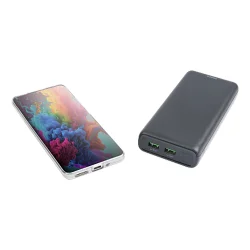 Powerbank 30.000 mAh 1x USB-C 2x USB-A genopladeligt batteri sort 