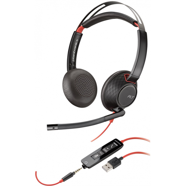 Plantronics Blackwire 5220 headset USB, 3,5mm jackstik 