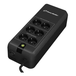 UPS med 6 udtag og batteribackup 6x Schuko outlets 600VA eller 800VA Sort