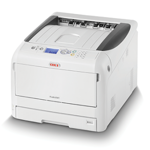 OKI Pro8432WT A4 A3 professionel laserprinter udskriv farver + hvid (CMYW) eller + Sort (CMYK) 