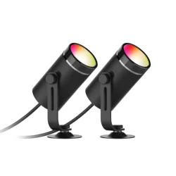 Smart RGB lampe sort, havelys med varmt hvidt lys og forskellige farver