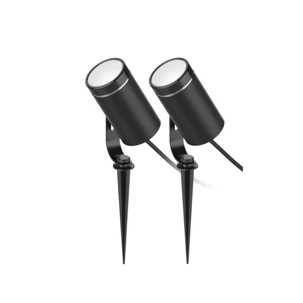 Smart RGB lampe sort, havelys med varmt hvidt lys og forskellige farver