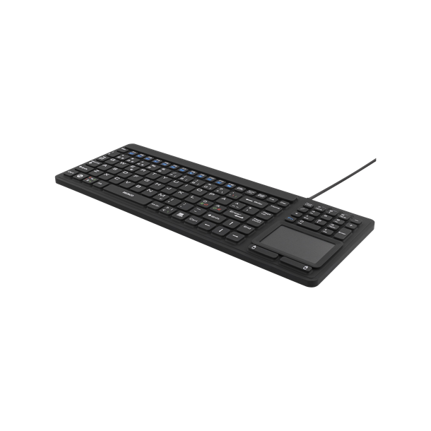 Tastatur med touchpad gummiebelagt IP68 Nordisk Kabel modstr stv-og vsker Vlg sort el. hvid 