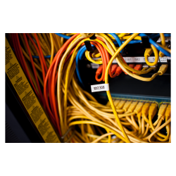 Brother TZeFX, flexible tape til kabler - sort p hvid