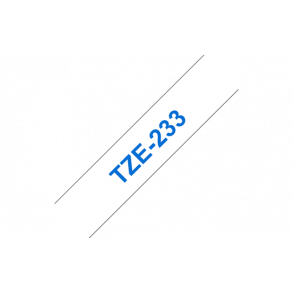 Brother TZe-tape, Bl tekst p hvid tape