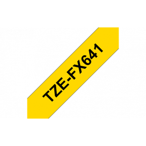 Brother TZeFX, flexible tape til kabler - sort p gul