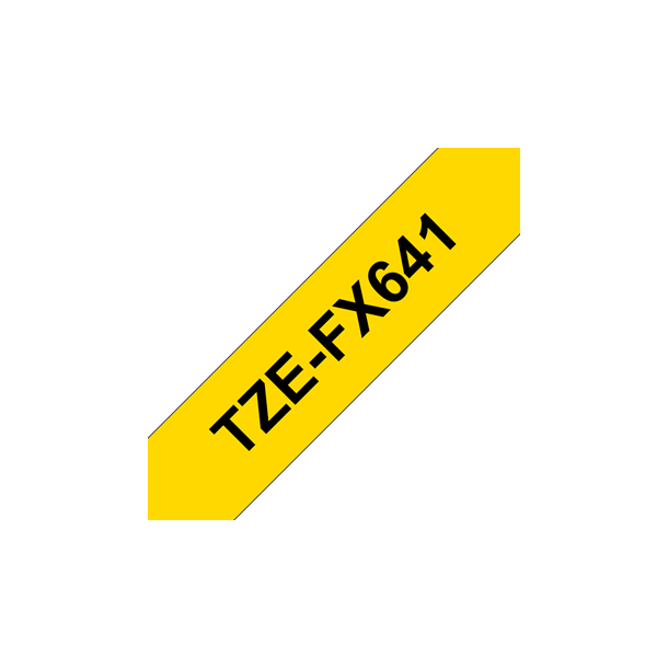 Brother TZeFX, flexible tape til kabler - sort p gul
