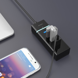 USB Hub Opladerkit Sort vlg 4 x USB-A eller 7 x USB-A