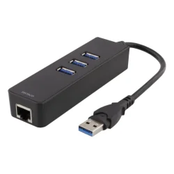 USB Hub og Network Adapter RJ45 Vlg 1xUSB-C 3xUSB-A eller 1xUSB-A 3xUSB-A