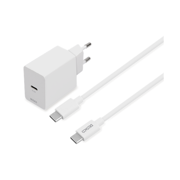 Lader oplader strmadapter til vg inkl. 1m kabel hvid USB-C til USB-C