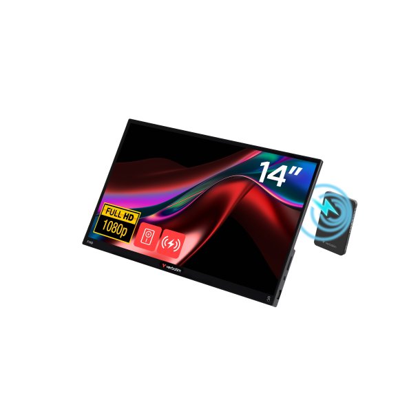 Varbatim Brbar 14" FHD Touchskrm til Pc Mac tablet telefon Inkl. trdls strmforsyning "Powerbank