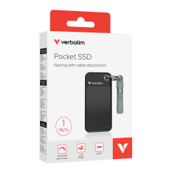 Verbatim Pocket SSD 1TB eksternt harddisk med USB-C kabel perfekt til rejsen flere farver 