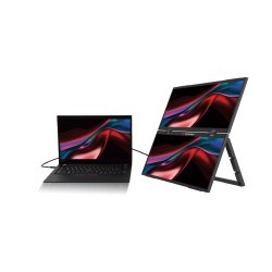 Verbatim portable 15,6" FHD brbar dobbelt skrm hjtaler til Pc Mac tablet telefon USB-C el HDMI