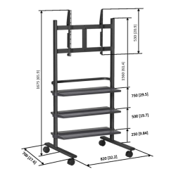 Skrmvogn og beslag til TV monitor 36-55 "