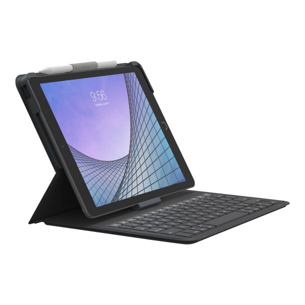 Zagg Messenger folio 2 tastatur og cover Nordisk BT brunsort  Apple iPad 10.2" 10.5" 