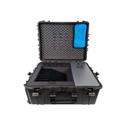 LEBA NoteCase Falcon robust kuffert med USB-C til opbevaring opladning og transport af 10tablets