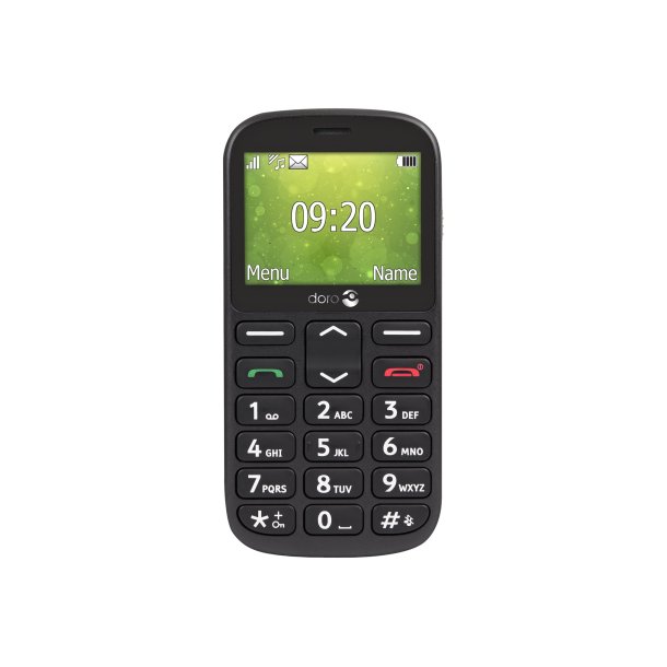 Telefon Doro 1382 brugervenlig mobiltelefon bred skrm store taster sort el rd 