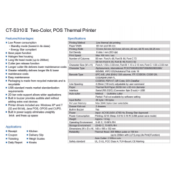 Kvitteringsprinter, bonprinter Citizen CT-S310II 