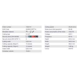 Makulator Shredstar S10 P2 6,0 strimler Destruer informationer papir CD kundekort 