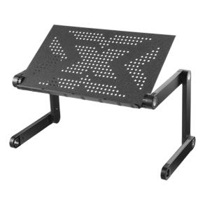 OFFICE  hjdejusterbar laptopbord med vipbart skrivebord brbar sort