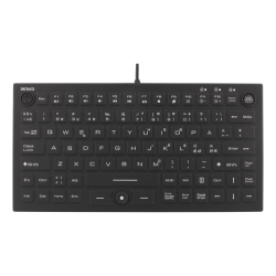 Tastatur minitastatur med indbygget mus silikone  stv- spild sikker IP68 sort Nordisk