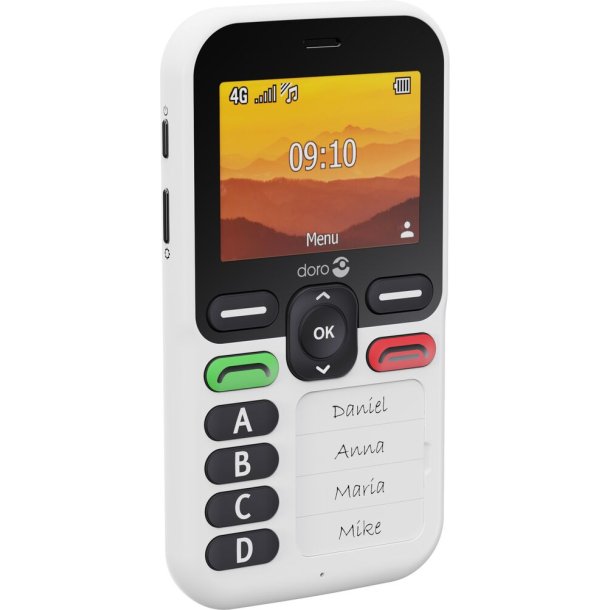 DORO Leva X10 2,4" 4G funktionstelefon Ram 64MB / 128MB sort/hvid enkelt brugervenlig telefon