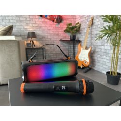 Start festen med brbar hjtaler N-GEAR BLAZOOKA KARAOKE ;) SJOV MED Mikrofon og LED lys 