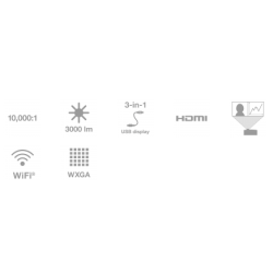 Projektor EPSON EB-1780W ultramobile 3LCD 3000 lumen WXGA VGA HD 
