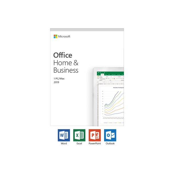 Microsoft Office Home og Business 2019 engangskb til pc 