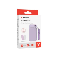 Verbatim Pocket SSD 2TB eksternt harddisk USB-C med kabel og 2 cover flere farver 