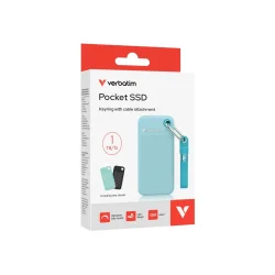 Verbatim Pocket SSD 1TB eksternt harddisk USB-C med kabel og 2 cover flere farver 