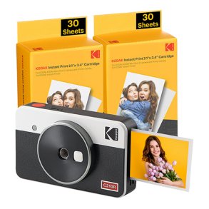 Kodak Mini Shot 2 Retro Instant Kamera sort/gul - klik og print billeder med det samme 