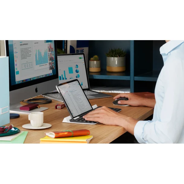 Logitech K780 Multi-Device Tastatur Trdls Nordic hvid/sort til pc, Mac, Chrome OS, Android og iOS.