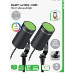 Smart RGB lampe sort, havelys med varmt hvidt lys og forskellige farver