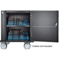 Ladestation USB-C ladeskab med ls til 32 Tablets iPad Notebook enheder - op til 14" 